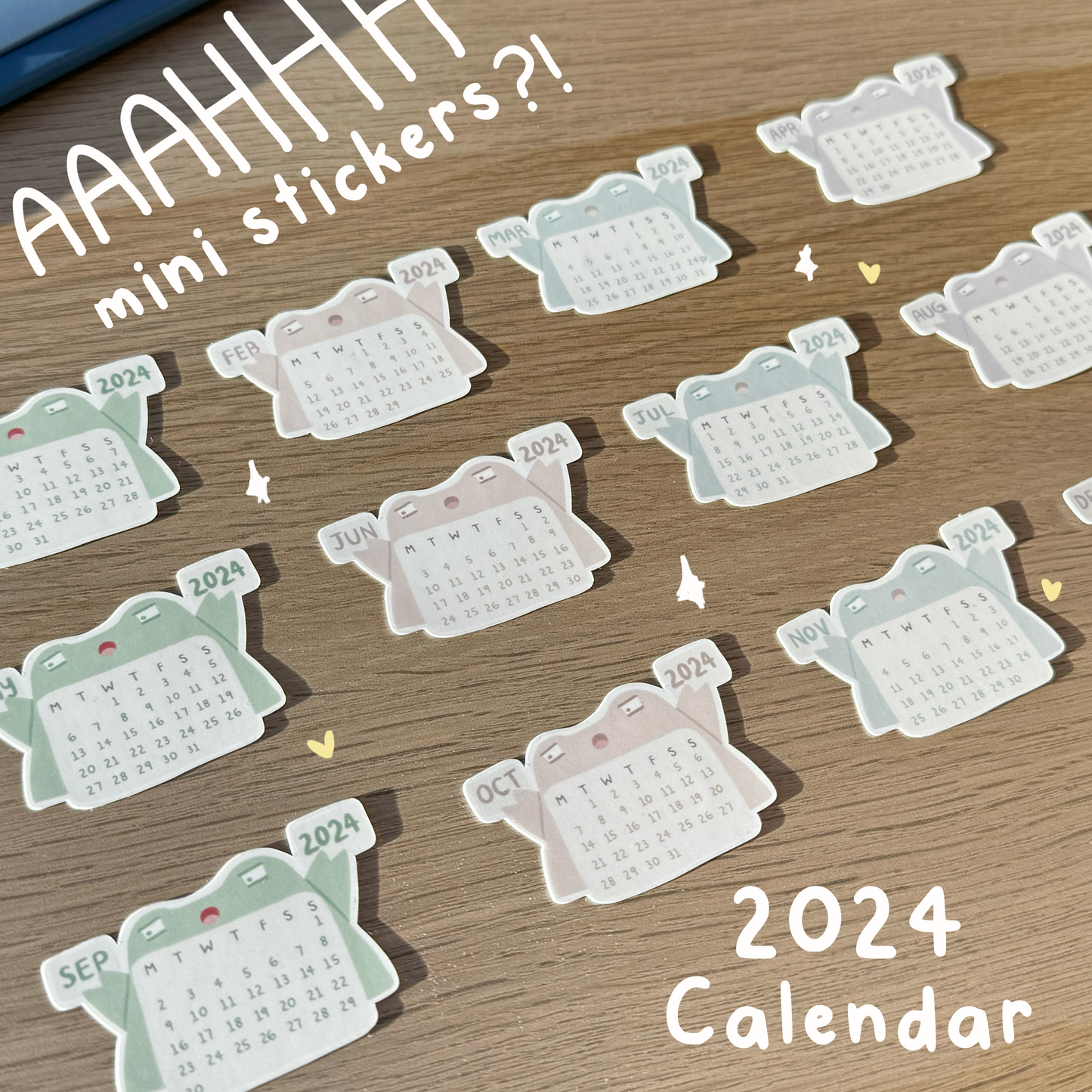 2025 Mini Frog Calendar Stickers