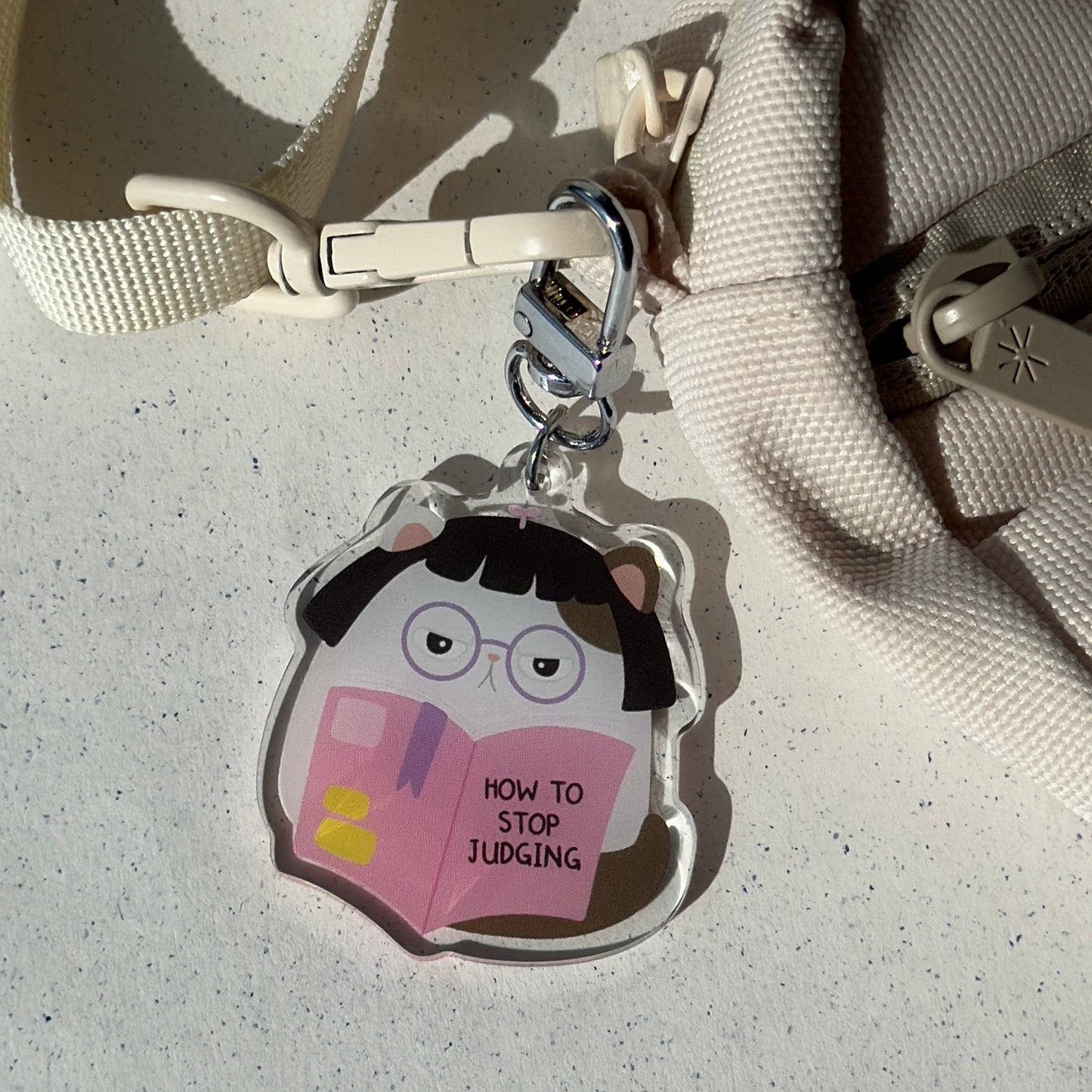 Motivated Kitty Keychain